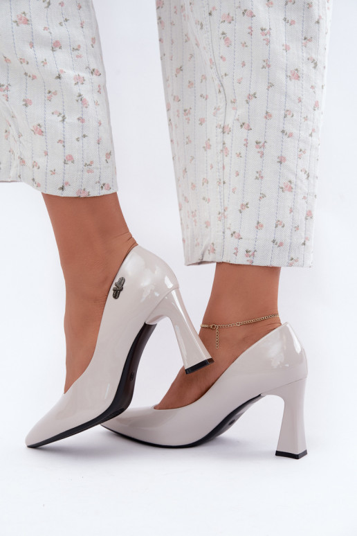 Sapatos de verniz Vinceza 62328 cinzas