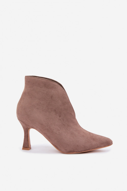botins femininos com recortes e saltos em areia Jelya