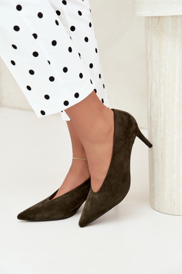 sapatos de camurça femininos em caqui Brenya