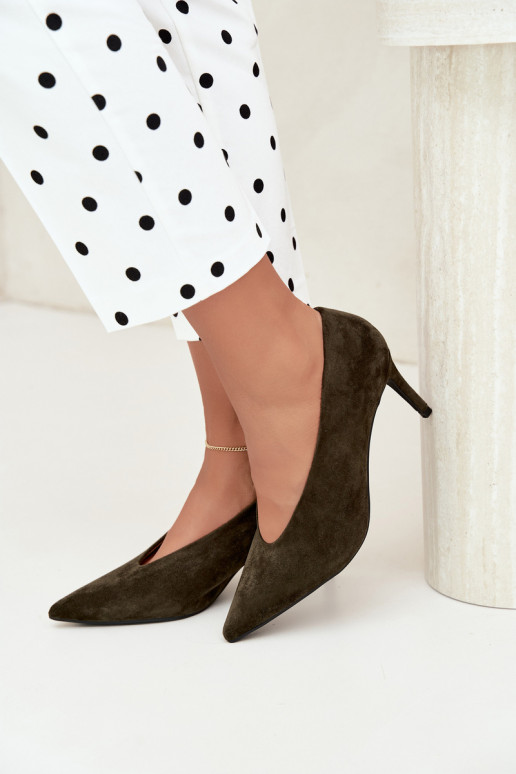 sapatos de camurça femininos em caqui Brenya