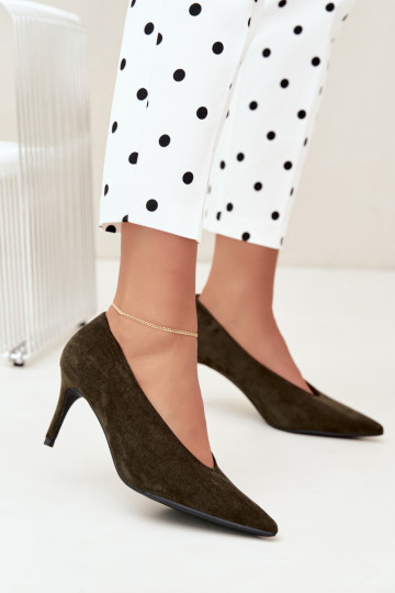 sapatos de camurça femininos em caqui Brenya 2