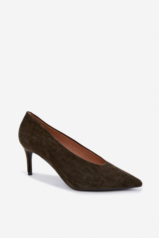 sapatos de camurça femininos em caqui Brenya