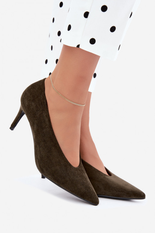sapatos de camurça femininos em caqui Brenya