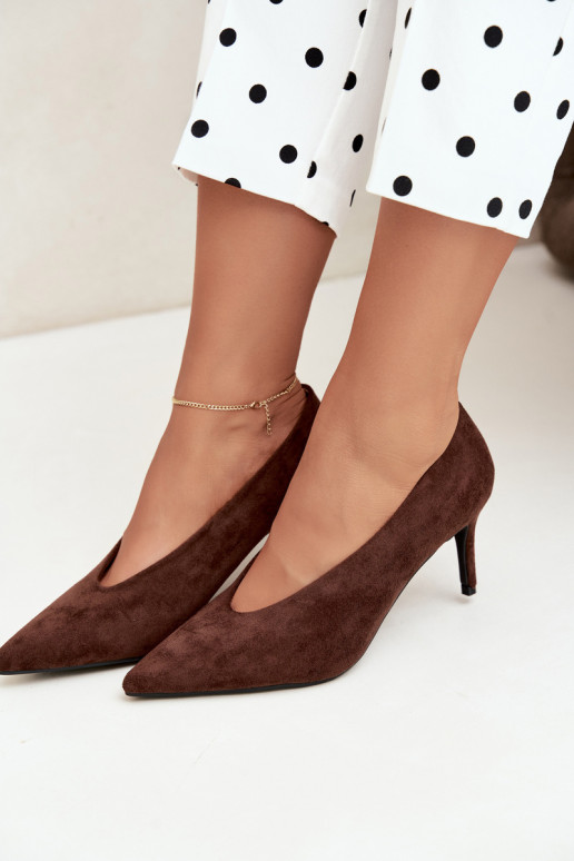 sapatos de camurça femininos em chocolate Brenya