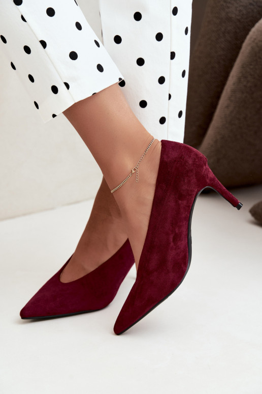 sapatos de camurça femininos em bordô Brenya