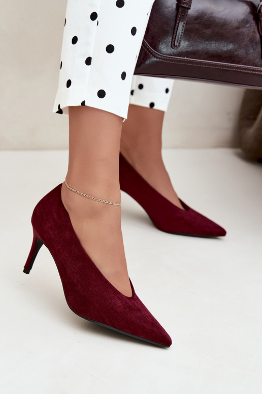 sapatos de camurça femininos em bordô Brenya
