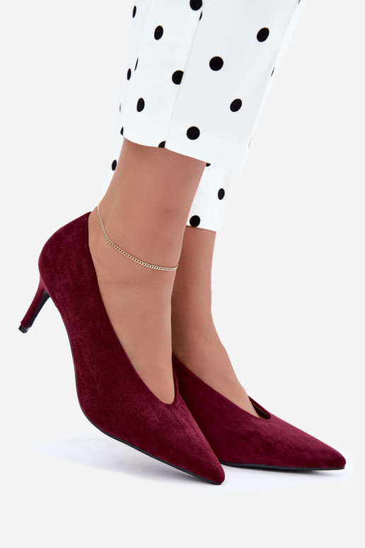 sapatos de camurça femininos em bordô Brenya