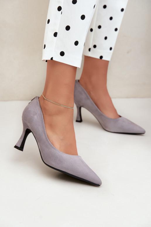 sapatos com salto Klepsydra Vinceza 62330 na cor cinza
