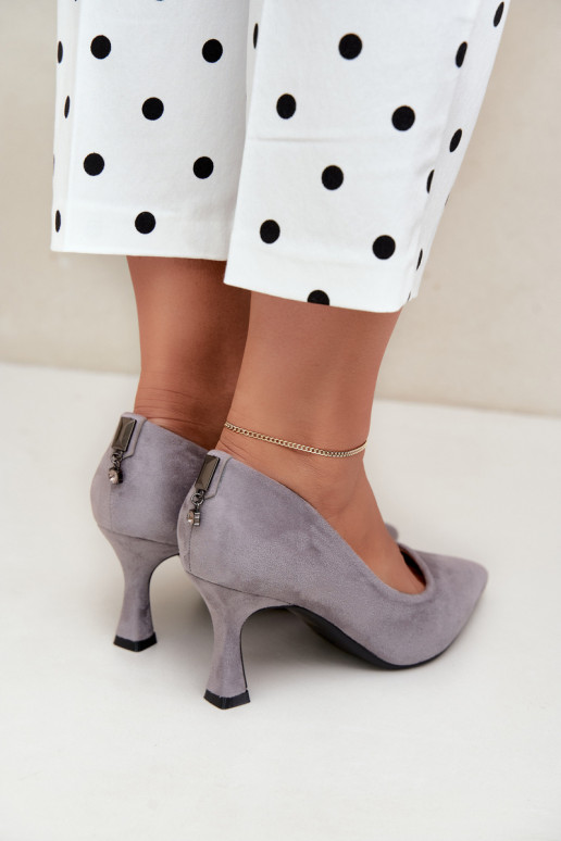 sapatos com salto Klepsydra Vinceza 62330 na cor cinza