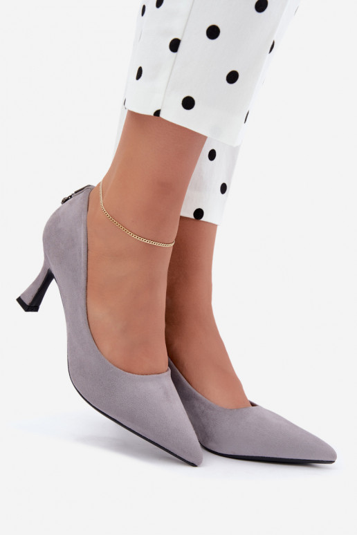 sapatos com salto Klepsydra Vinceza 62330 na cor cinza