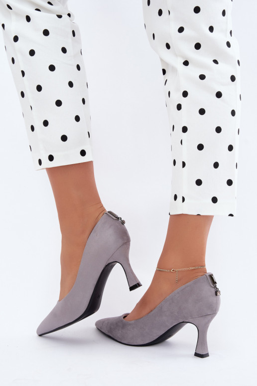 sapatos com salto Klepsydra Vinceza 62330 na cor cinza