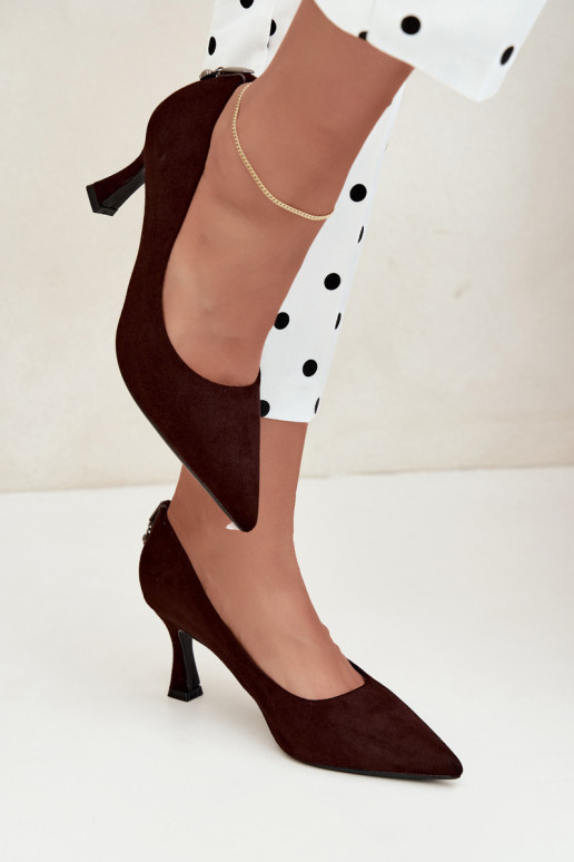 sapatos com salto Klepsydra Vinceza 62330 na cor castanha