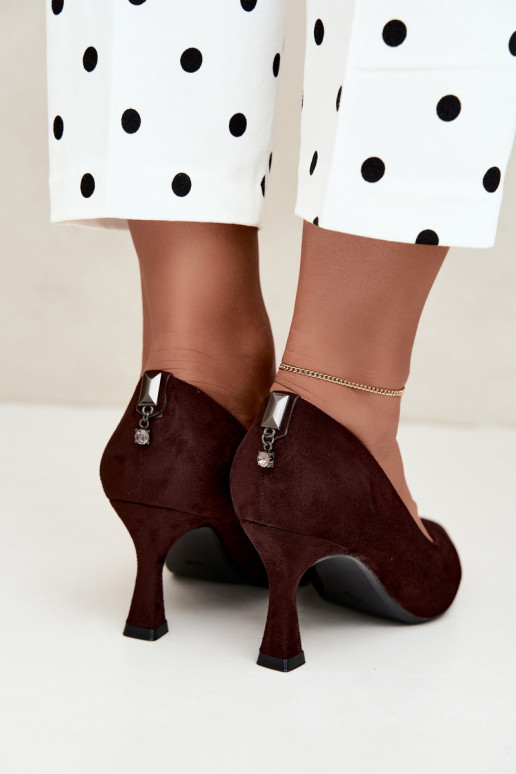 sapatos com salto Klepsydra Vinceza 62330 na cor castanha
