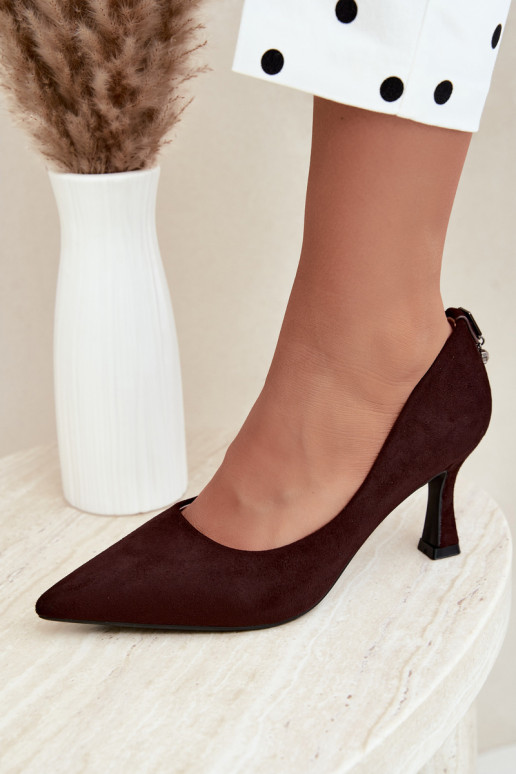 sapatos com salto Klepsydra Vinceza 62330 na cor castanha