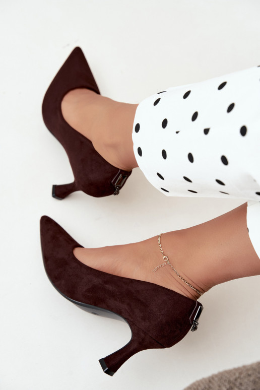 sapatos com salto Klepsydra Vinceza 62330 na cor castanha