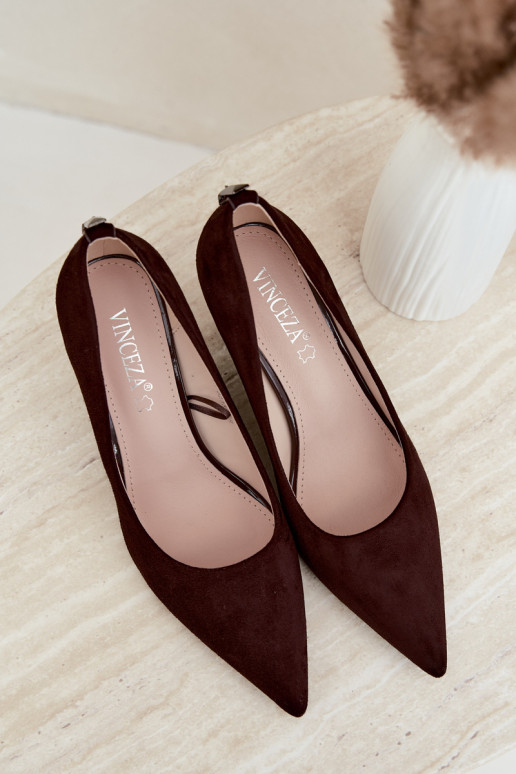 sapatos com salto Klepsydra Vinceza 62330 na cor castanha