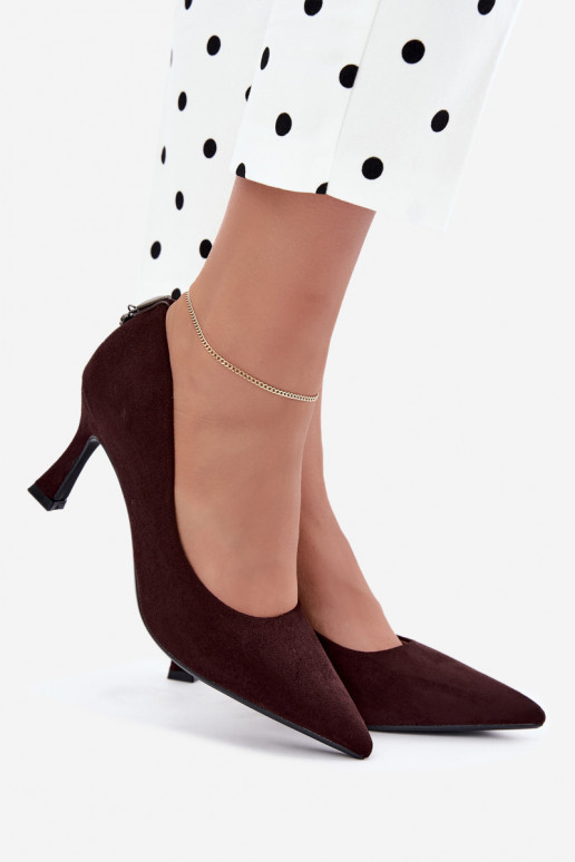 sapatos com salto Klepsydra Vinceza 62330 na cor castanha