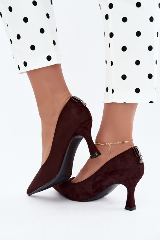 sapatos com salto Klepsydra Vinceza 62330 na cor castanha
