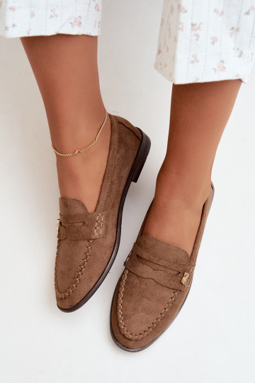 mocassins femininos com detalhes decorativos na cor castanha Treya 2
