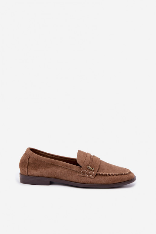 mocassins femininos com detalhes decorativos na cor castanha Treya