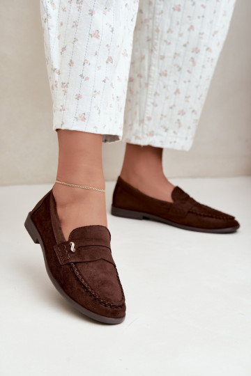 mocassins femininos com detalhes decorativos na cor castanha Treya 2