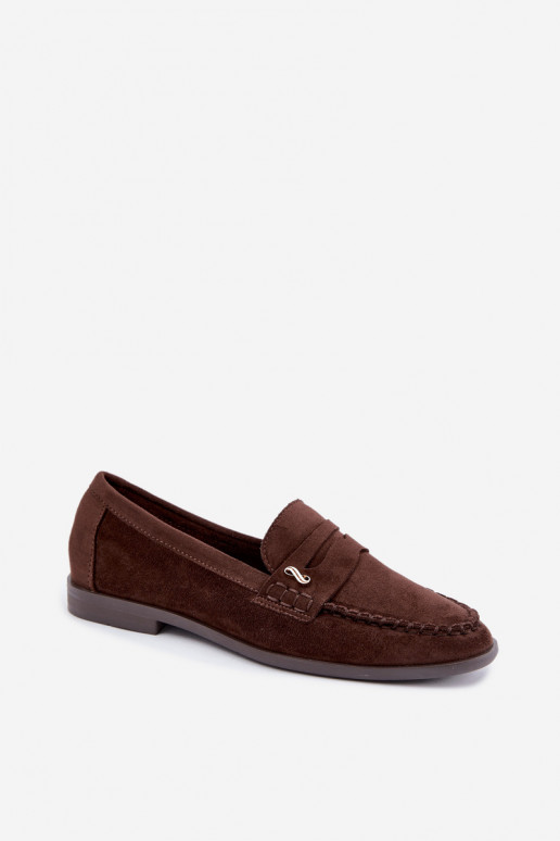 mocassins femininos com detalhes decorativos na cor castanha Treya