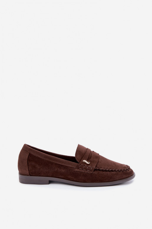 mocassins femininos com detalhes decorativos na cor castanha Treya