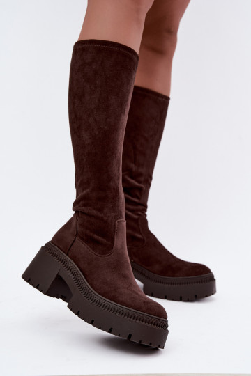 botas femininas de cano alto com plataforma Florinne 2