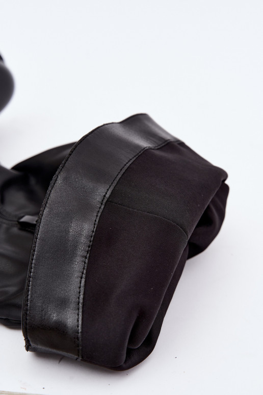 botas femininas de cano alto com salto largo e laços na cor preta Amely