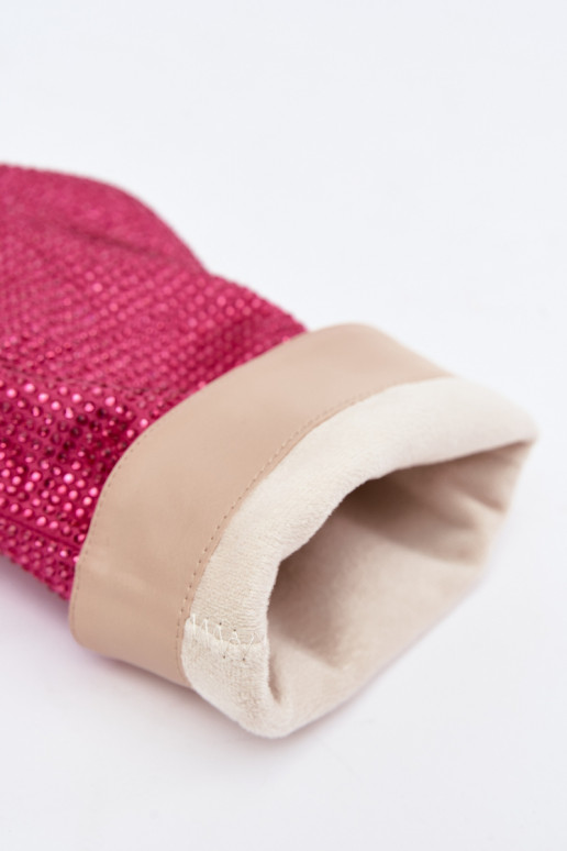 Botins femininos decorados com saltos finos na cor rosa Galessa