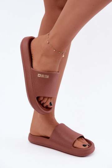 Chinelos leves femininos Big Star UU274088 na cor marrom