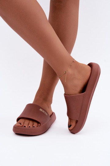 Chinelos leves femininos Big Star UU274088 na cor marrom 2