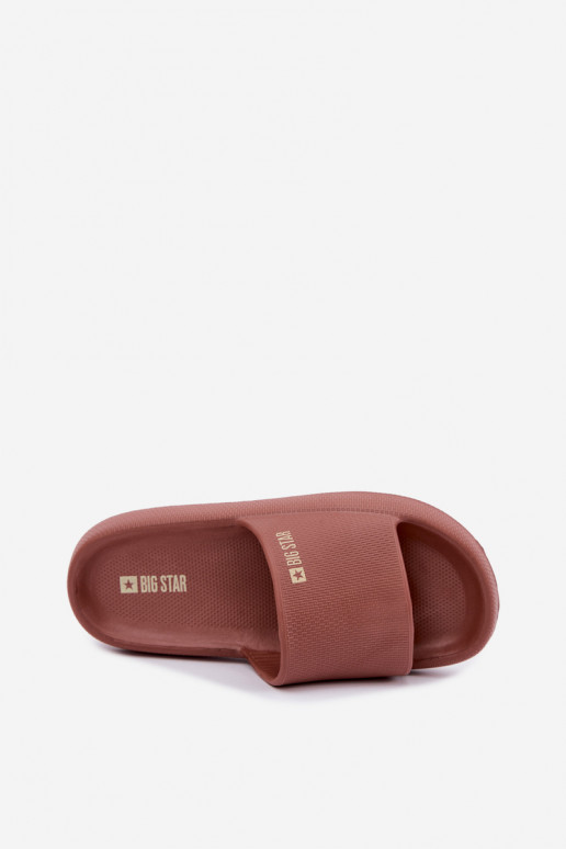 Chinelos leves femininos Big Star UU274088 na cor marrom