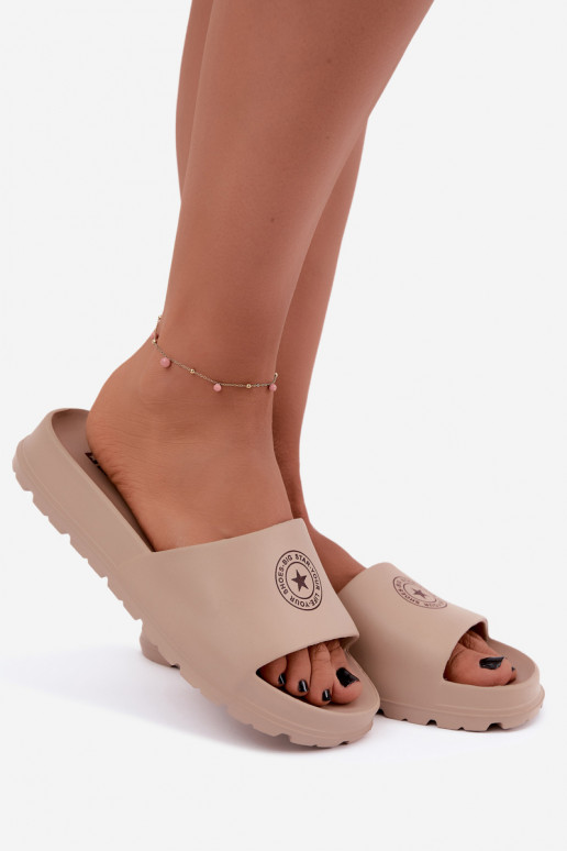 Chinelos leves femininos Big Star UU274074 na cor areia