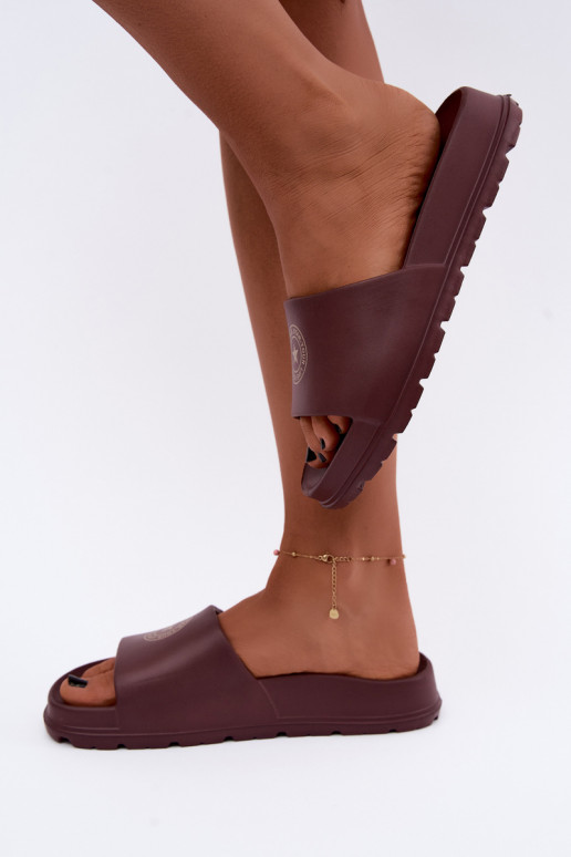 Chinelos leves femininos Big Star UU274075 na cor marrom