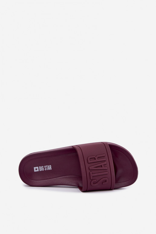 Chinelos femininos Big Star UU274070 na cor bordô