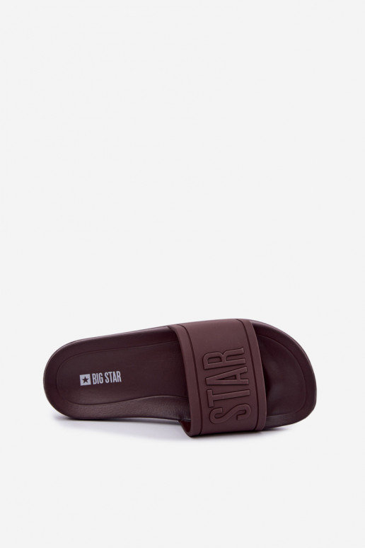 Chinelos femininos Big Star UU274072 na cor chocolate