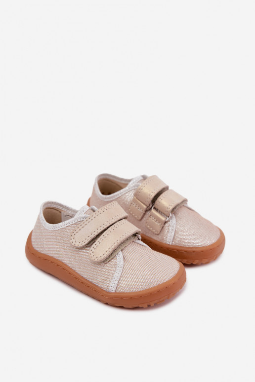 Chinelos Barefoot para crianças Froddo Canvas G1700440-1 Dourados