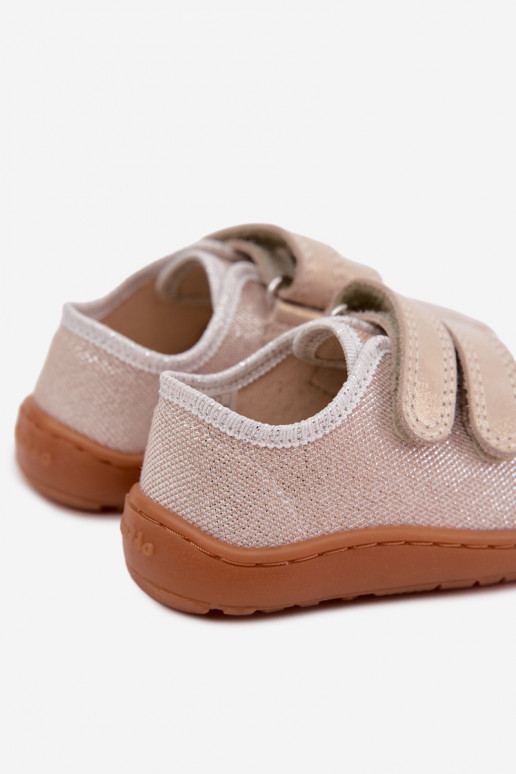 Chinelos Barefoot para crianças Froddo Canvas G1700440-1 Dourados