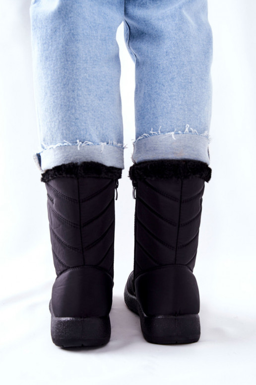 Botas de neve femininas aquecidas em preto Luxina