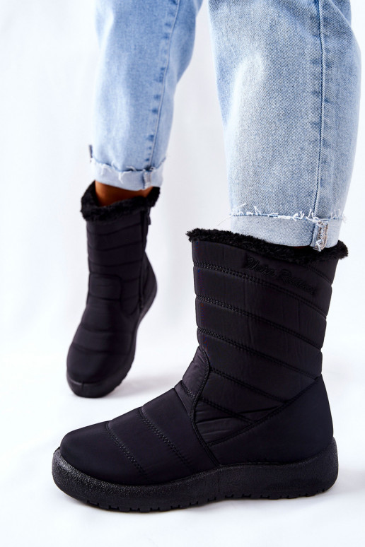 Botas de neve femininas aquecidas em preto Luxina