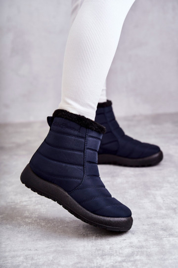 Botas de neve femininas aquecidas em azul escuro Mezyss