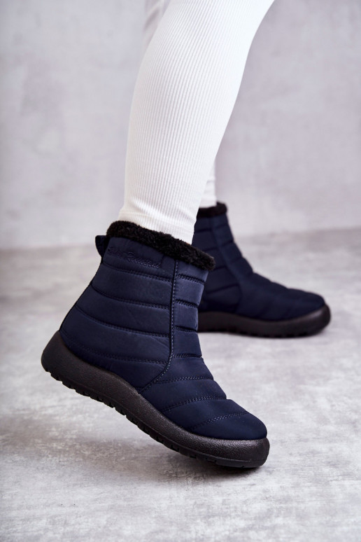 Botas de neve femininas aquecidas em azul escuro Mezyss