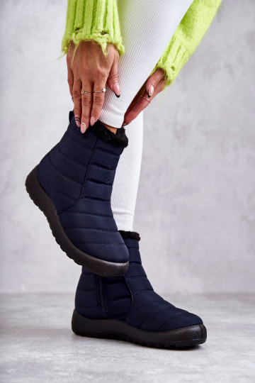 Botas de neve femininas aquecidas em azul escuro Mezyss 2