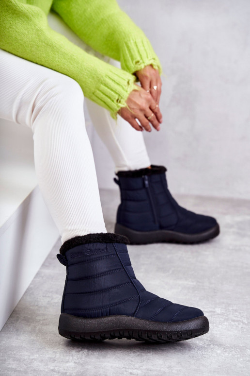 Botas de neve femininas aquecidas em azul escuro Mezyss