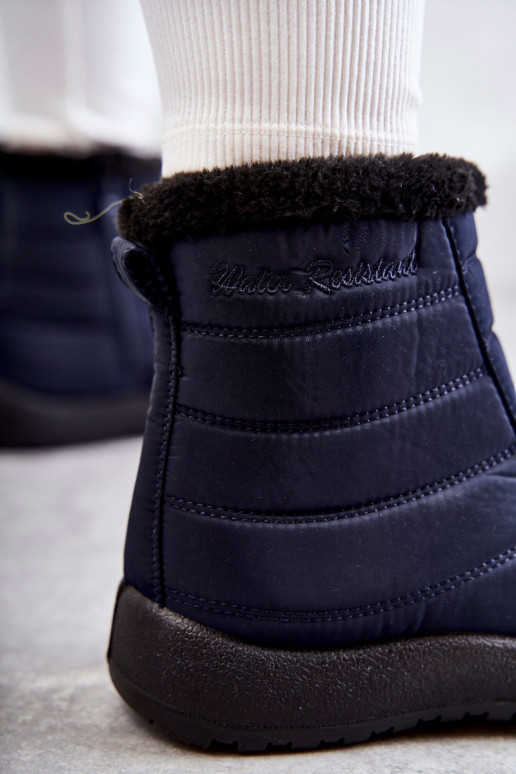Botas de neve femininas aquecidas em azul escuro Mezyss