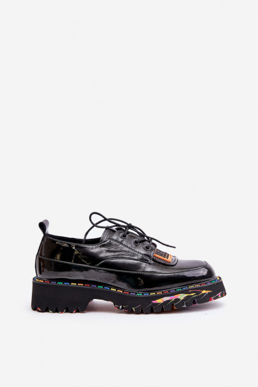 Sapatos envernizados femininos com atacadores Artiker 55C0499 pretos