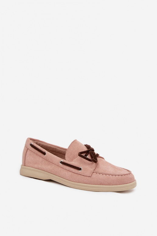 Mocassins femininos com detalhes elegantes Calivra rosa claro