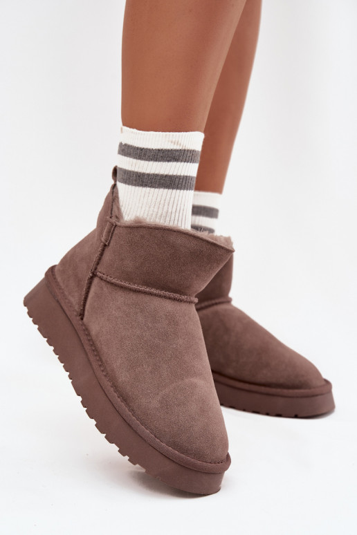 Botas de neve isoladas em camurça com pelo por dentro Vinceza 97961 marrons