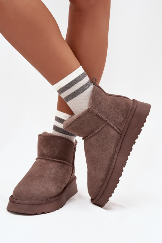 Botas de neve isoladas em camurça com pelo por dentro Vinceza 97961 marrons